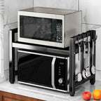 Organizador de Cozinha 2 em 1 com Prateleira para Micro-ondas e Condimentos