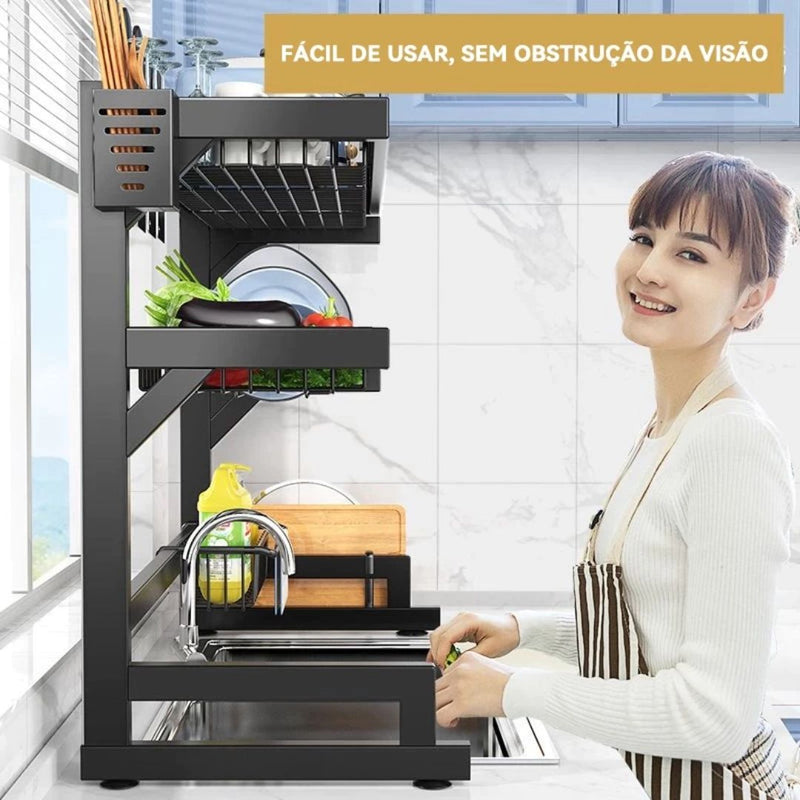Escorredor de Louças Suspenso em Aço Inox