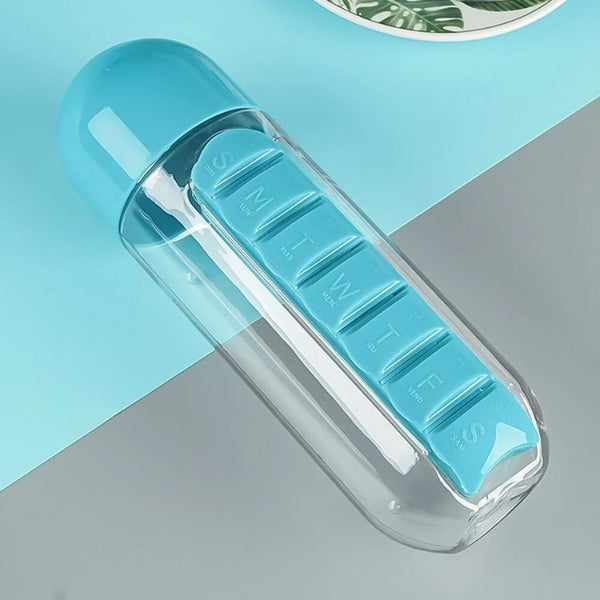Garrafa de água com porta comprimidos - VitaBottle 2 em 1 (EXCLUSIVA)
