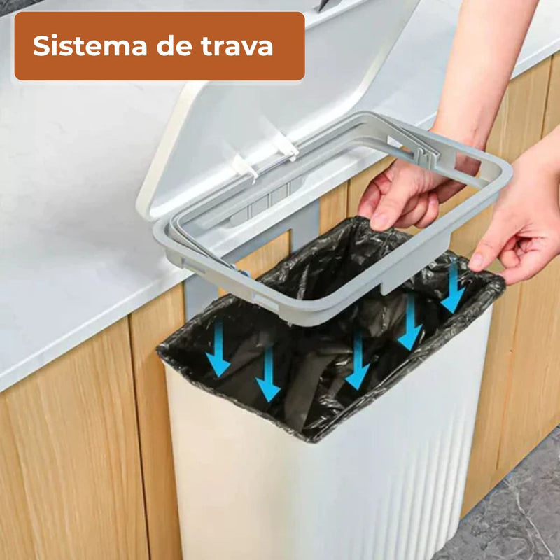 Lixeira Suspensa Multiuso 9L Cozinha e Banheiro – Compre 1 Leve 2