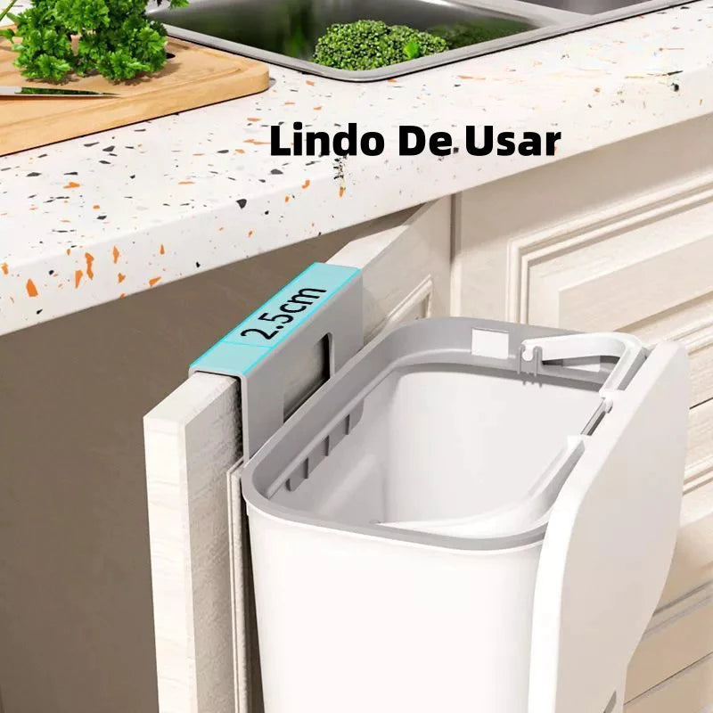 Lixeira Suspensa Premium 9L para Cozinha e Banheiro