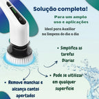 Escova Elétrica Giratória 12 em 1 – Limpeza Sem Esforço