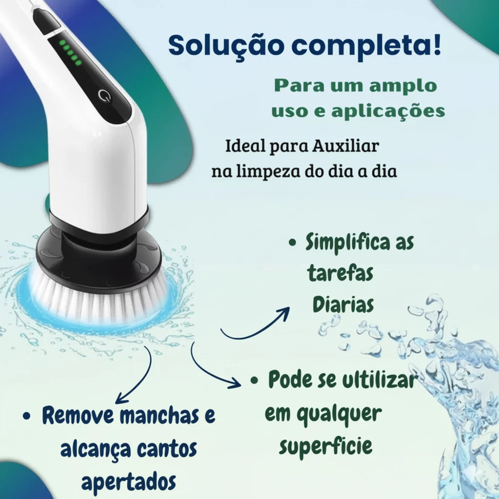 Escova Elétrica Giratória 12 em 1 – Limpeza Sem Esforço