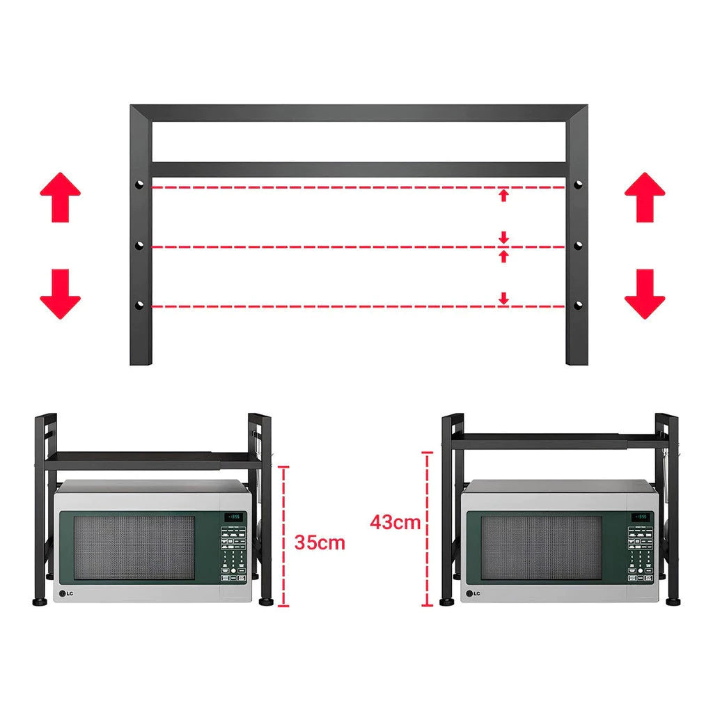 Organizador de Cozinha 2 em 1 com Prateleira para Micro-ondas e Condimentos