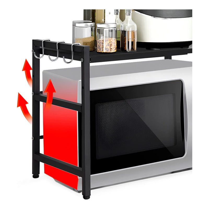 Organizador de Cozinha 2 em 1 com Prateleira para Micro-ondas e Condimentos