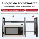 Organizador de Cozinha 2 em 1 com Prateleira para Micro-ondas e Condimentos