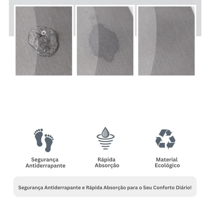Tapete Antiderrapante para Banheiro Super Absorvente Premium